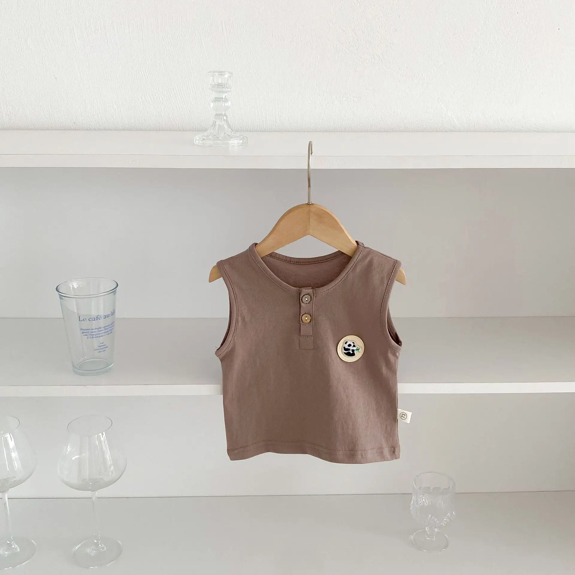 Korean Style Baby Vest Pure Cotton Boys 0-2Yr Sleeveless Round Neck Cartoon T-Shirt - Image 3