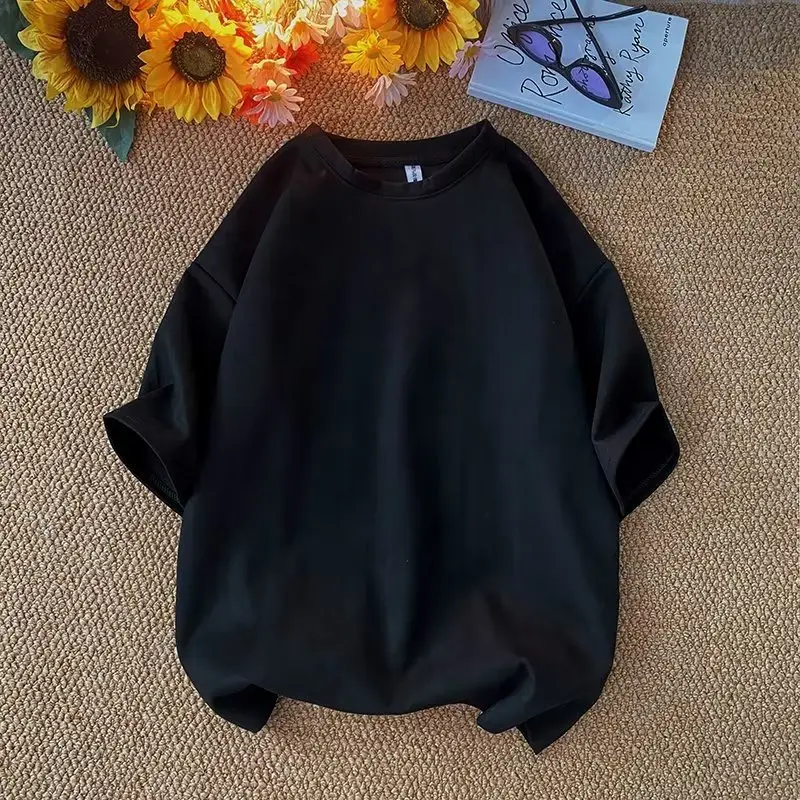 Black Loose Sleeve T-Shirt for Boys Summer Wear