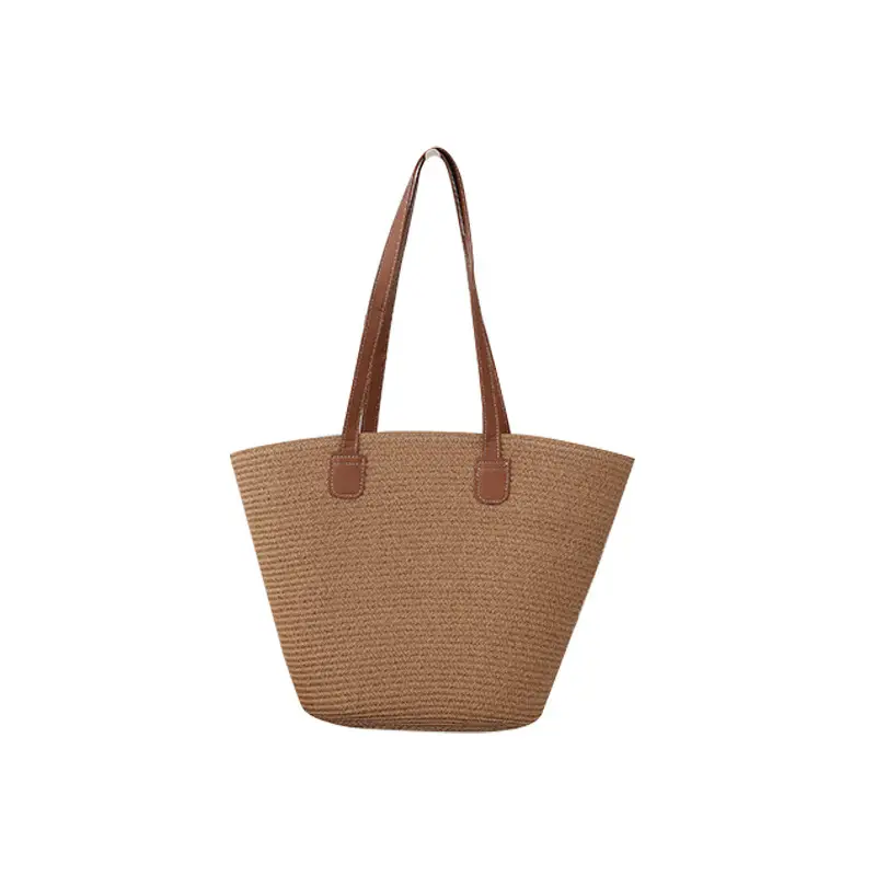 Women's French Style Cotton Rope Woven Bag Large Capacity