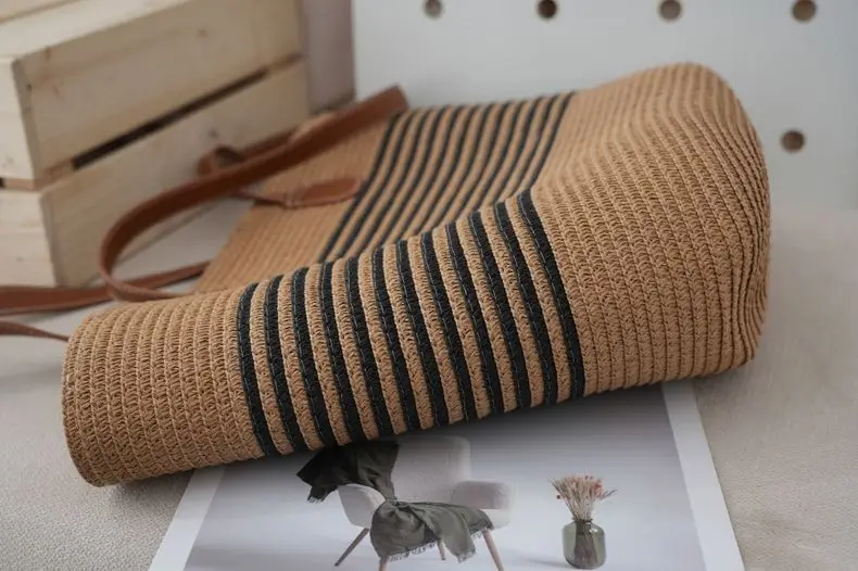 Women's French Style Cotton Rope Woven Bag Large Capacity — feature 11