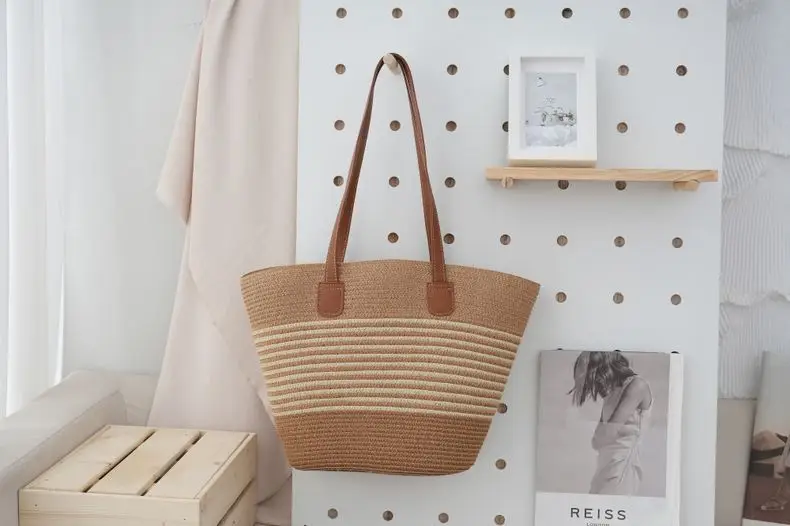 Women's French Style Cotton Rope Woven Bag Large Capacity — feature 18