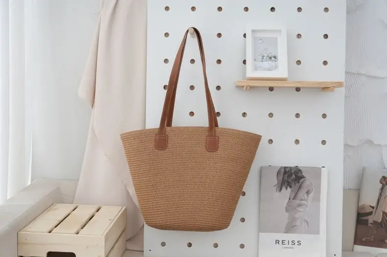 Women's French Style Cotton Rope Woven Bag Large Capacity — feature 19