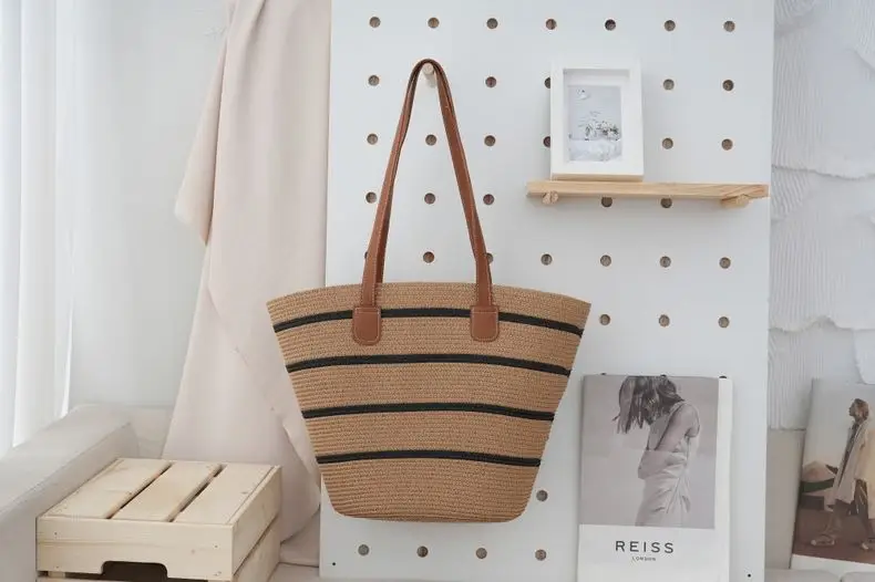 Women's French Style Cotton Rope Woven Bag Large Capacity — feature 20