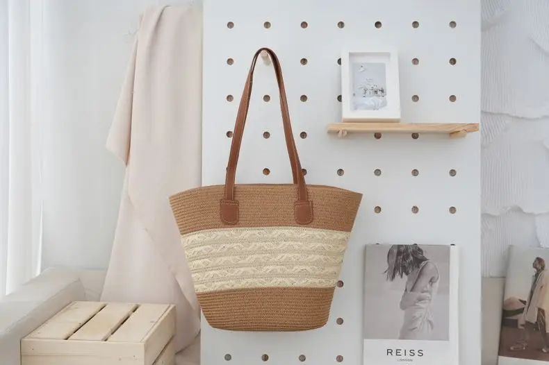 Women's French Style Cotton Rope Woven Bag Large Capacity — feature 21