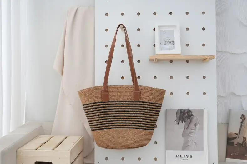 Women's French Style Cotton Rope Woven Bag Large Capacity — feature 22