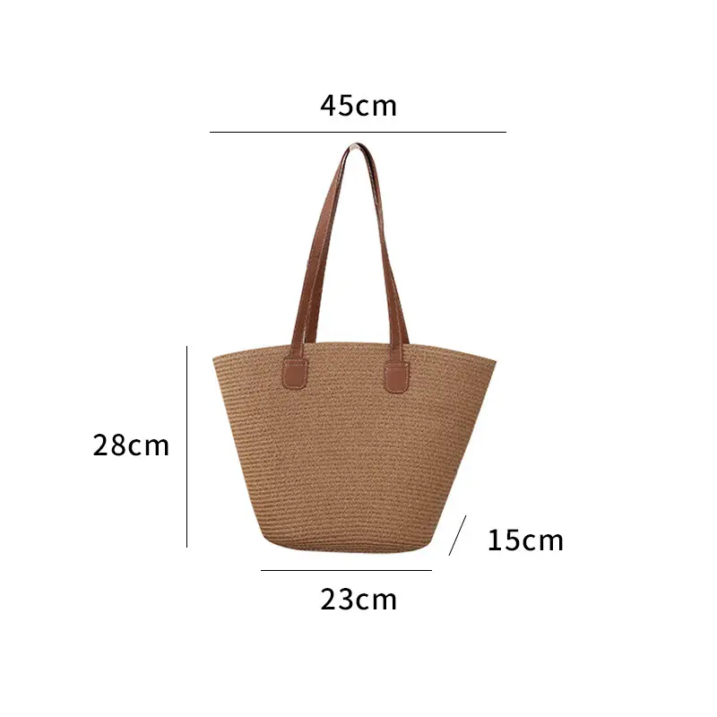 Women's French Style Cotton Rope Woven Bag Large Capacity — feature 4
