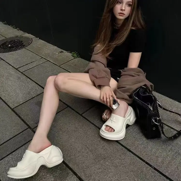 9CM Thick Bottom High Heel Sandals and Slippers Women's Outdoor Wear Fashion High Heel Summer Cross-border Trendy — feature 5