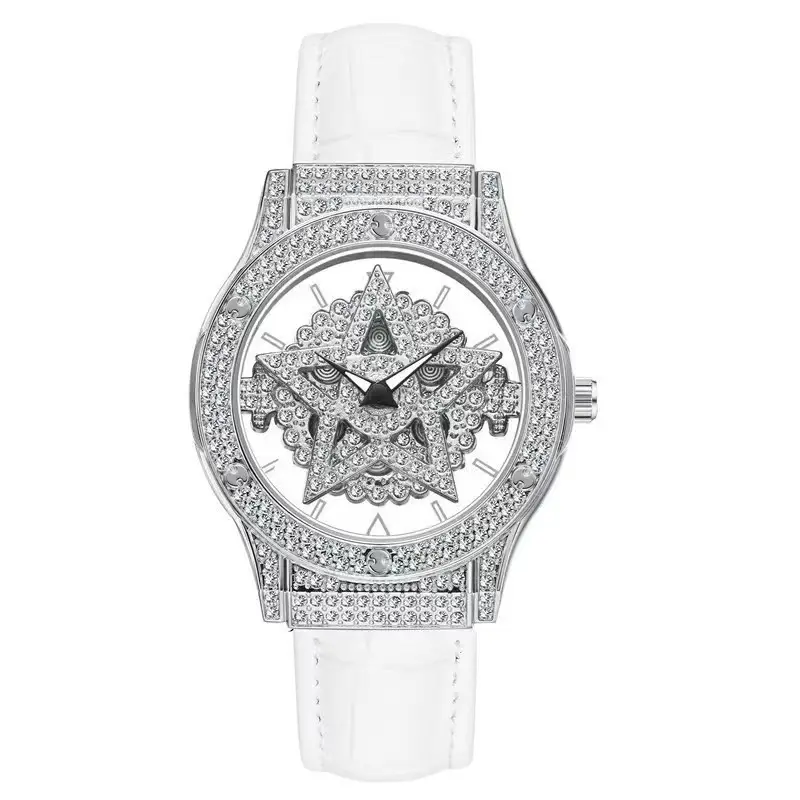 Women's Snowflake Quartz Watch White Strap Waterproof 25m - Image 6