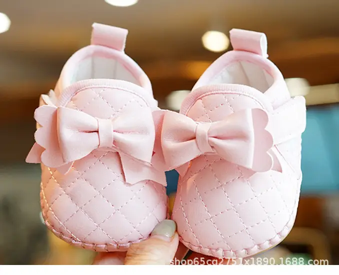 White Bow Baby Shoes 0-1 Year Old Non-Slip Spring Sole — feature 6