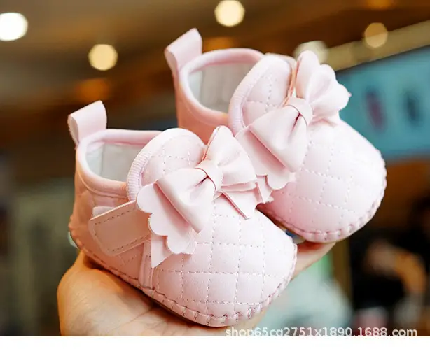 White Bow Baby Shoes 0-1 Year Old Non-Slip Spring Sole — feature 7