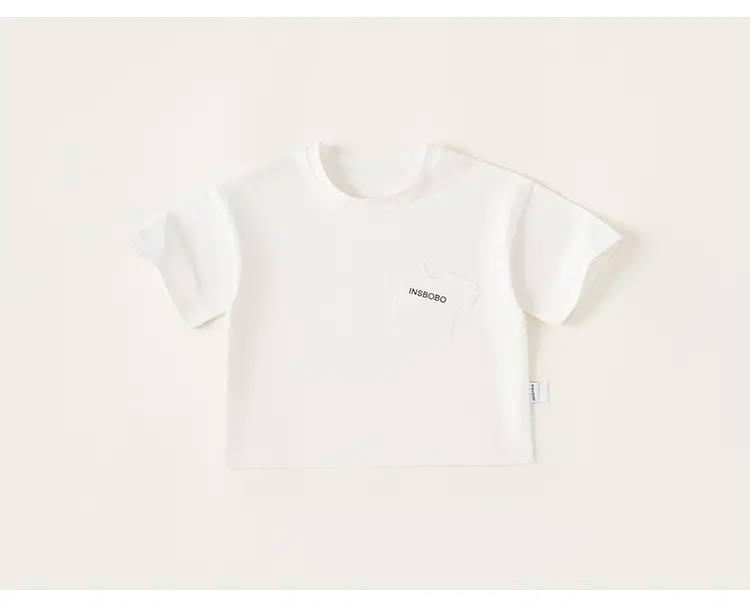 Yubao Boys Black T-Shirt Pocket Letter Print 2024 — feature 18