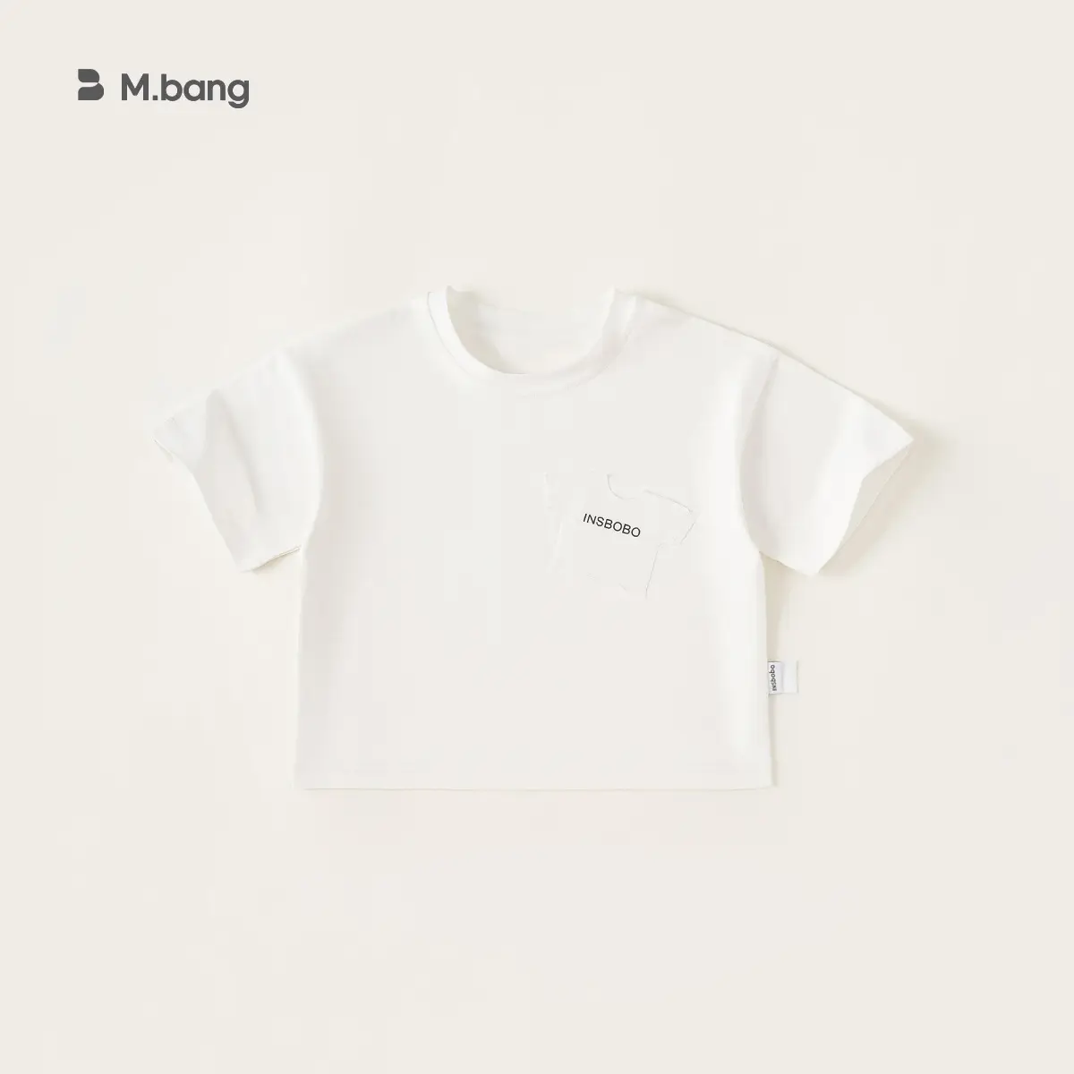Yubao Boys Black T-Shirt Pocket Letter Print 2024 - Image 2
