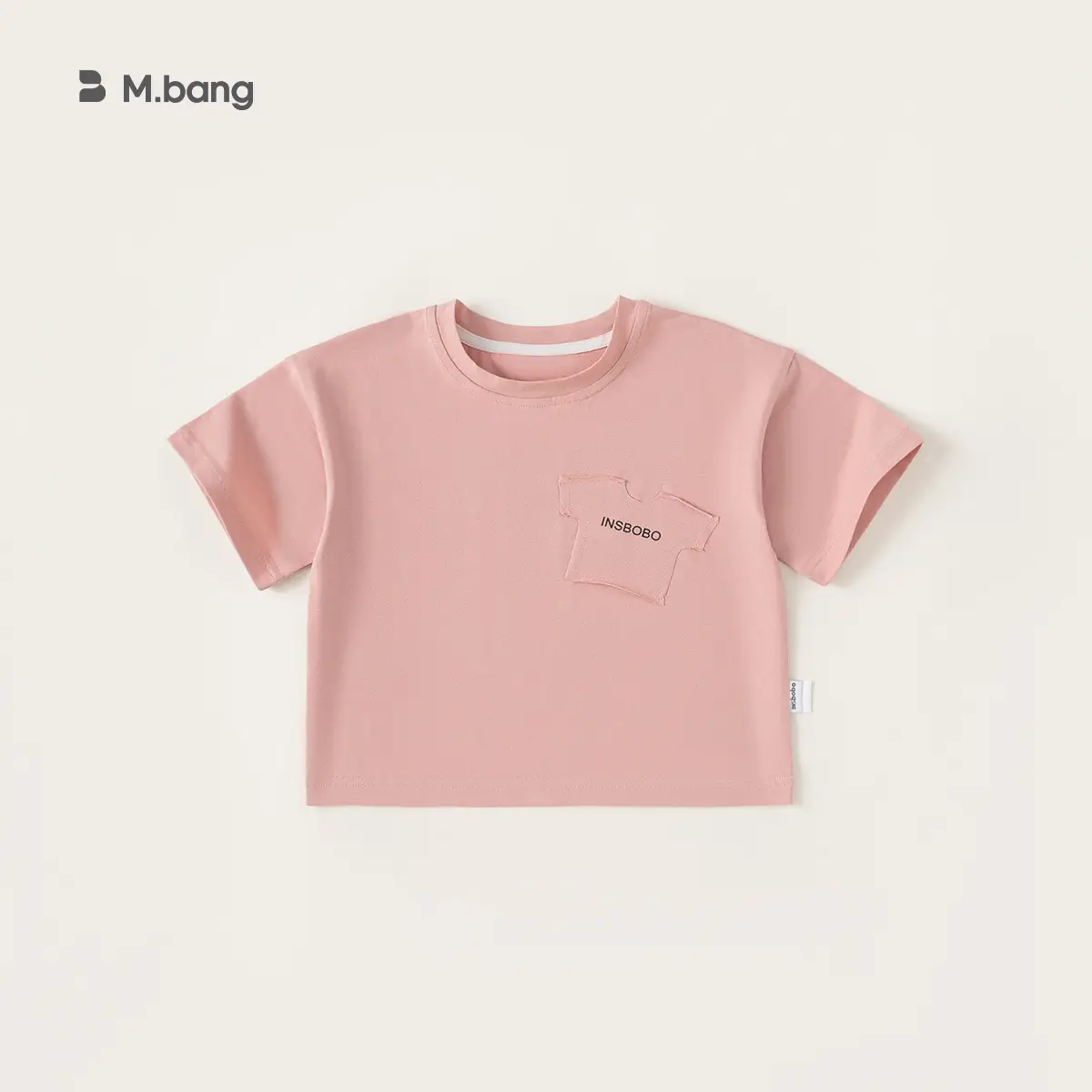 Yubao Boys Black T-Shirt Pocket Letter Print 2024 - Image 3