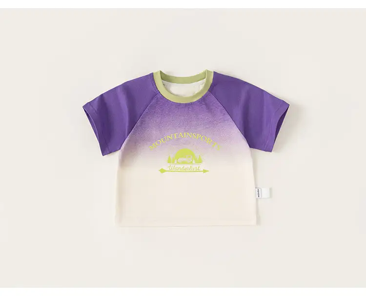 Yubao Kids Gradient Letter T-Shirt Purple White 2024 — feature 17