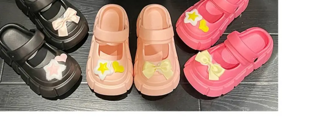 Fairy Style Shoes with Shoes and Shoes for Women 2024 Summer New Style Thick Bottom Bow Two-Wearing Baotou Half Slippers — feature 17