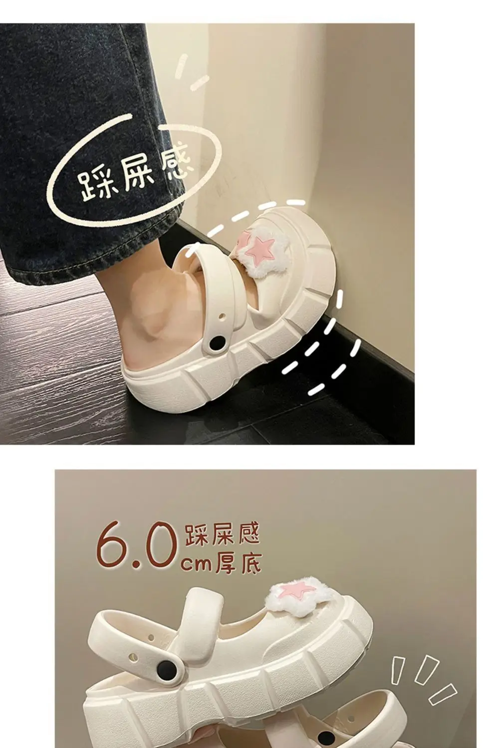 Fairy Style Shoes with Shoes and Shoes for Women 2024 Summer New Style Thick Bottom Bow Two-Wearing Baotou Half Slippers — feature 24