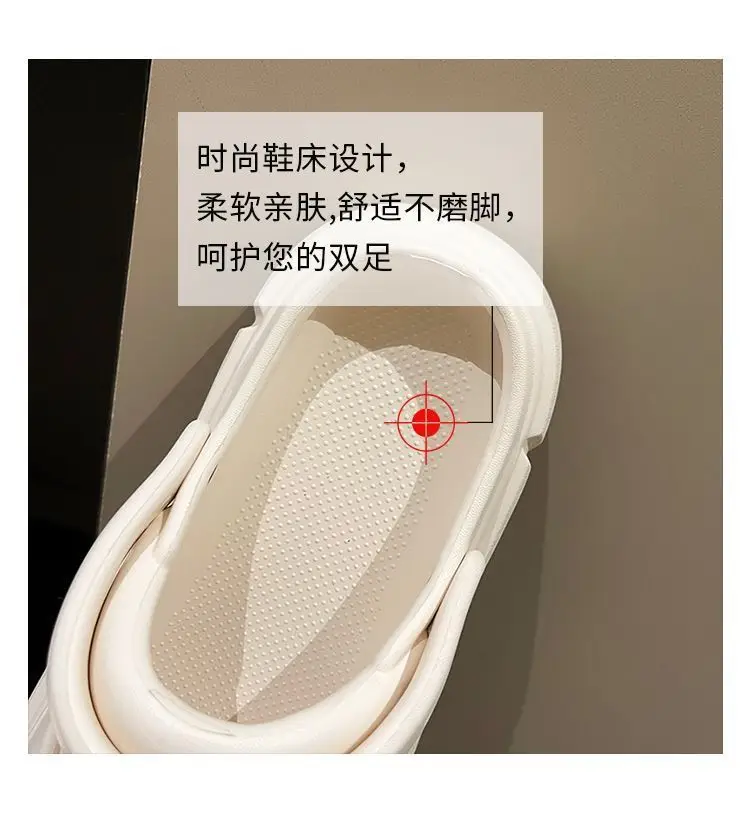Fairy Style Shoes with Shoes and Shoes for Women 2024 Summer New Style Thick Bottom Bow Two-Wearing Baotou Half Slippers — feature 5