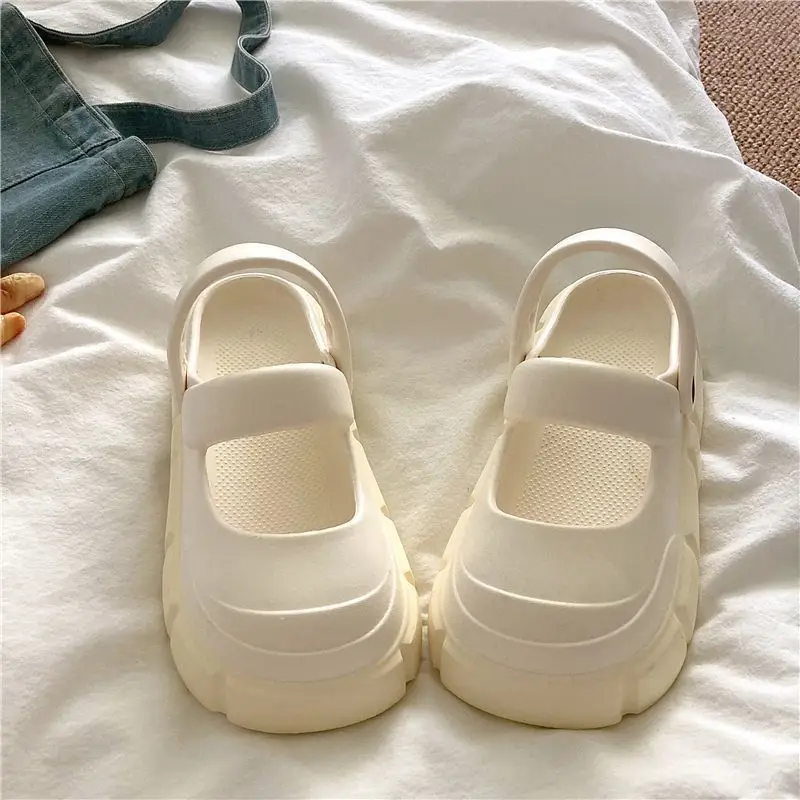 Fairy Style Shoes with Shoes and Shoes for Women 2024 Summer New Style Thick Bottom Bow Two-Wearing Baotou Half Slippers - Image 3