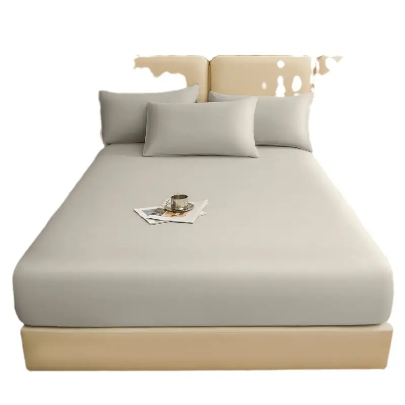 Pure Cotton Bed Cover Category A Pure Cotton Xinjiang Long-staple Cotton Bed Cover Fully Enclosed Simmons Protective Cover Solid Color Non-slip Bed Cover