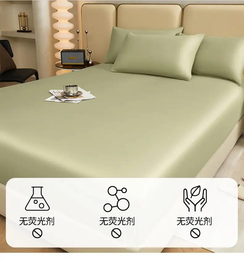 Pure Cotton Bed Cover Category A Pure Cotton Xinjiang Long-staple Cotton Bed Cover Fully Enclosed Simmons Protective Cover Solid Color Non-slip Bed Cover — feature 11