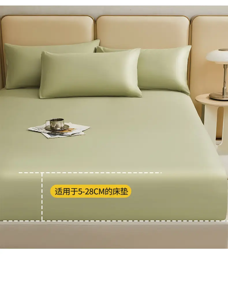 Pure Cotton Bed Cover Category A Pure Cotton Xinjiang Long-staple Cotton Bed Cover Fully Enclosed Simmons Protective Cover Solid Color Non-slip Bed Cover — feature 17