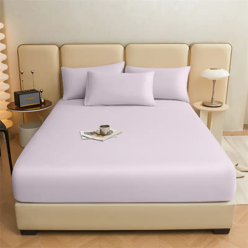 Pure Cotton Bed Cover Category A Pure Cotton Xinjiang Long-staple Cotton Bed Cover Fully Enclosed Simmons Protective Cover Solid Color Non-slip Bed Cover