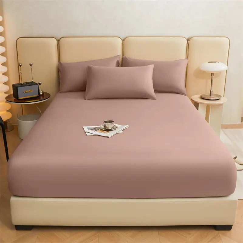 Pure Cotton Bed Cover Category A Pure Cotton Xinjiang Long-staple Cotton Bed Cover Fully Enclosed Simmons Protective Cover Solid Color Non-slip Bed Cover