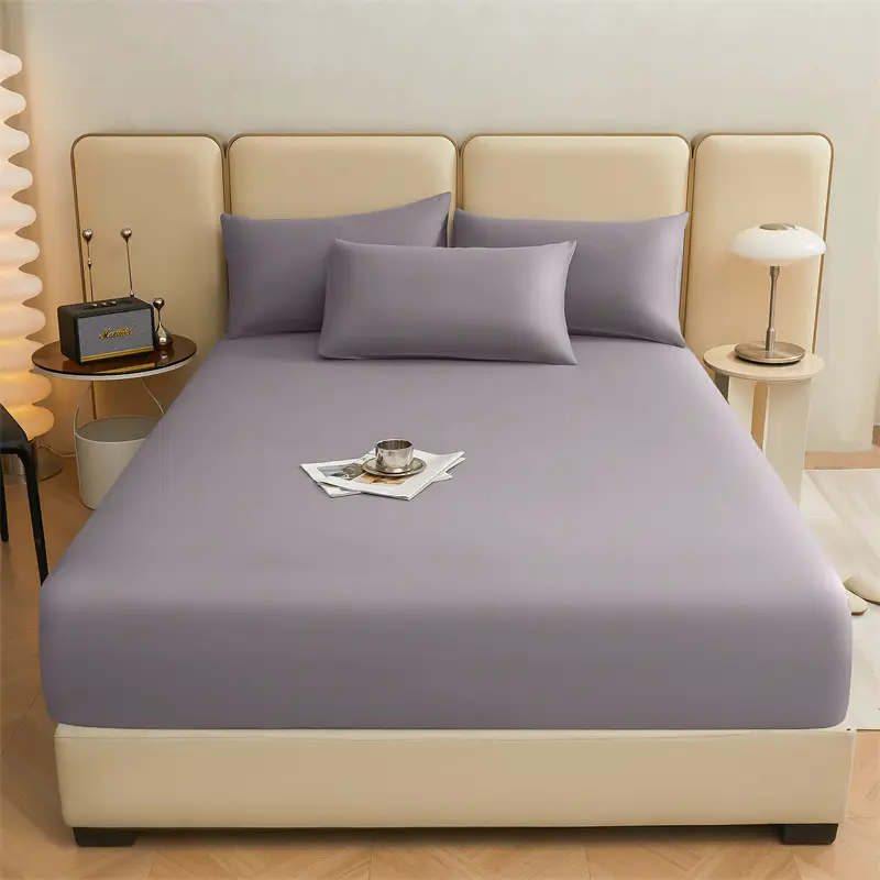 Pure Cotton Bed Cover Category A Pure Cotton Xinjiang Long-staple Cotton Bed Cover Fully Enclosed Simmons Protective Cover Solid Color Non-slip Bed Cover