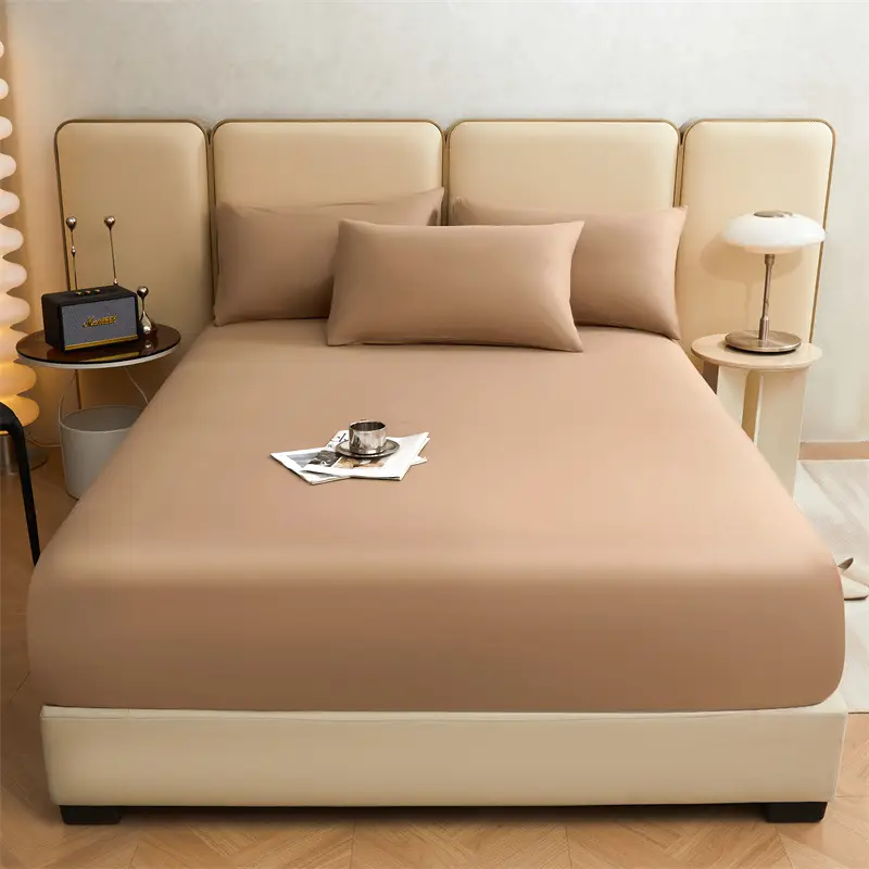 Pure Cotton Bed Cover Category A Pure Cotton Xinjiang Long-staple Cotton Bed Cover Fully Enclosed Simmons Protective Cover Solid Color Non-slip Bed Cover