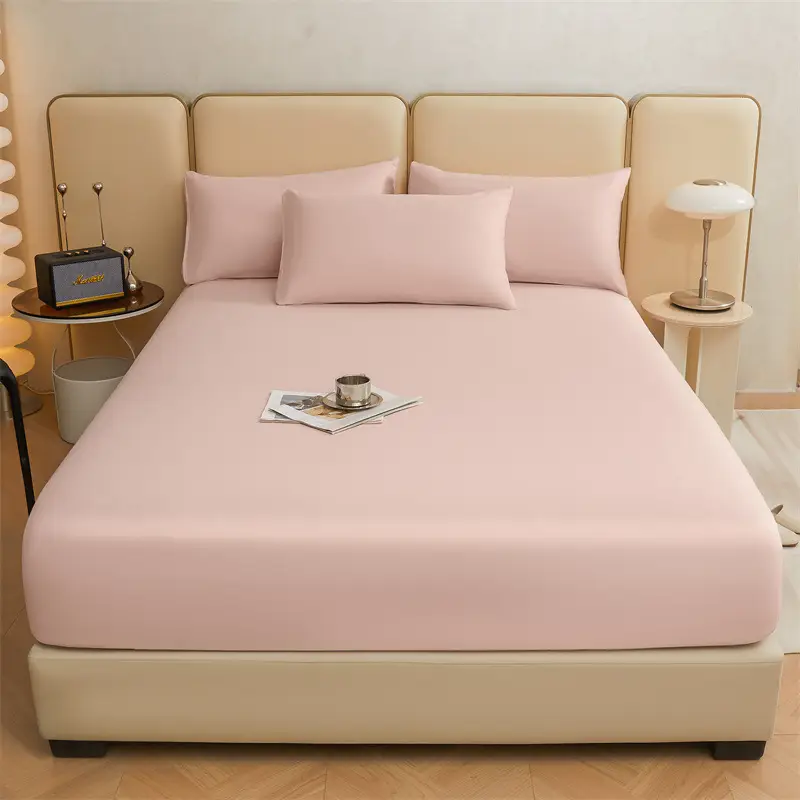 Pure Cotton Bed Cover Category A Pure Cotton Xinjiang Long-staple Cotton Bed Cover Fully Enclosed Simmons Protective Cover Solid Color Non-slip Bed Cover
