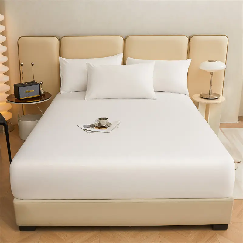 Pure Cotton Bed Cover Category A Pure Cotton Xinjiang Long-staple Cotton Bed Cover Fully Enclosed Simmons Protective Cover Solid Color Non-slip Bed Cover