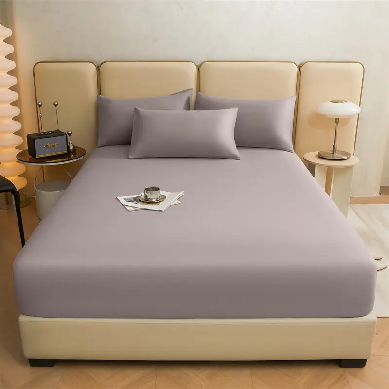 Pure Cotton Bed Cover Category A Pure Cotton Xinjiang Long-staple Cotton Bed Cover Fully Enclosed Simmons Protective Cover Solid Color Non-slip Bed Cover