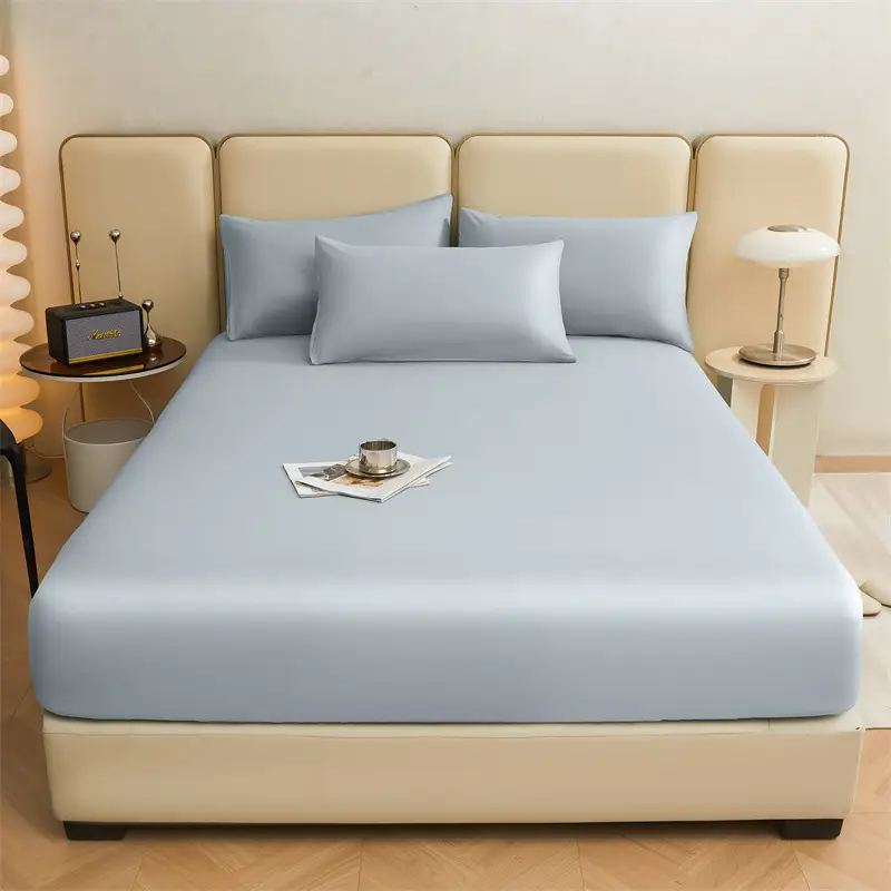 Pure Cotton Bed Cover Category A Pure Cotton Xinjiang Long-staple Cotton Bed Cover Fully Enclosed Simmons Protective Cover Solid Color Non-slip Bed Cover