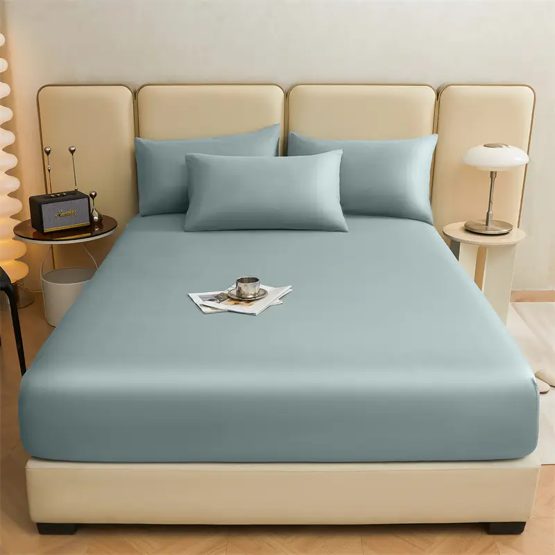 Pure Cotton Bed Cover Category A Pure Cotton Xinjiang Long-staple Cotton Bed Cover Fully Enclosed Simmons Protective Cover Solid Color Non-slip Bed Cover