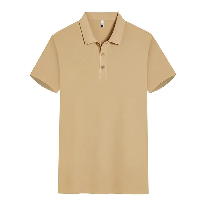 Beige Polo Shirt Men Women Summer Office Wear