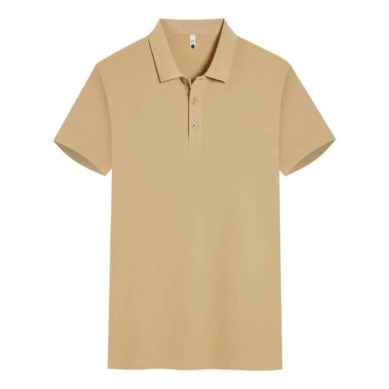 Beige Polo Shirt Men Women Summer Office Wear