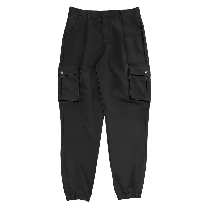 Men's White Multi-Pocket Cargo Pants with Joker Toe - Image 2