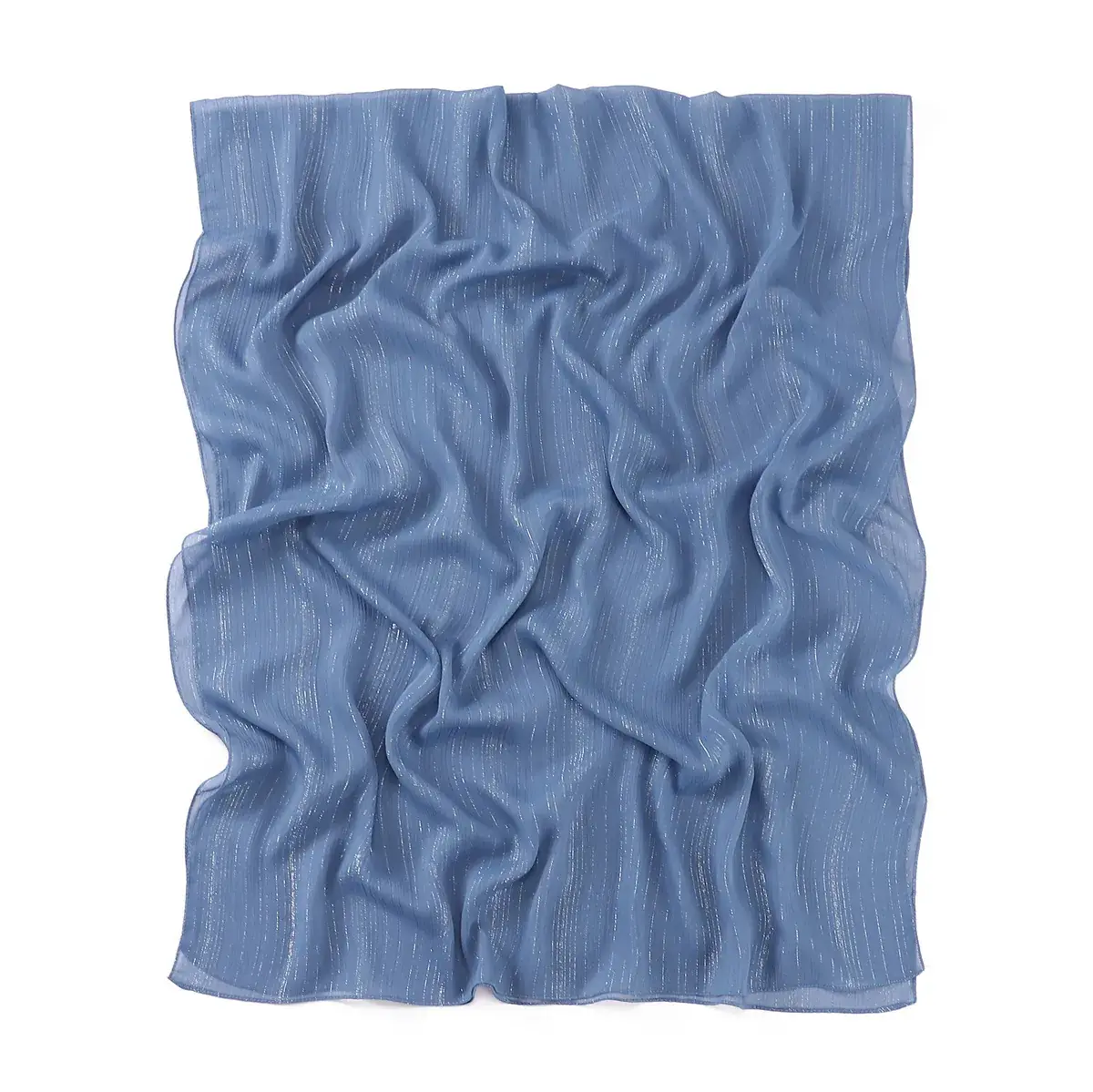 Brown Pressure Pleated Chiffon Scarf for Women - Image 20