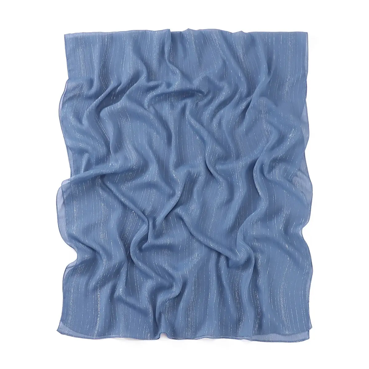Brown Pressure Pleated Chiffon Scarf for Women — feature 8