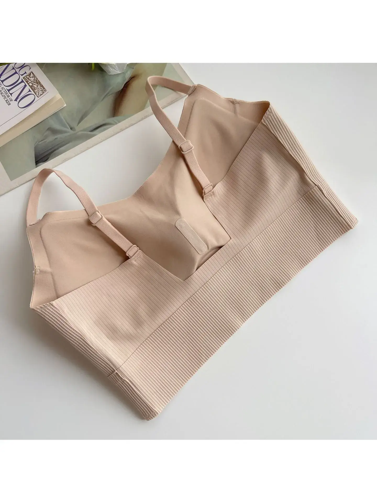 Beige Non-Steel Back Camisole Underwear Women's Small Chest — feature 10