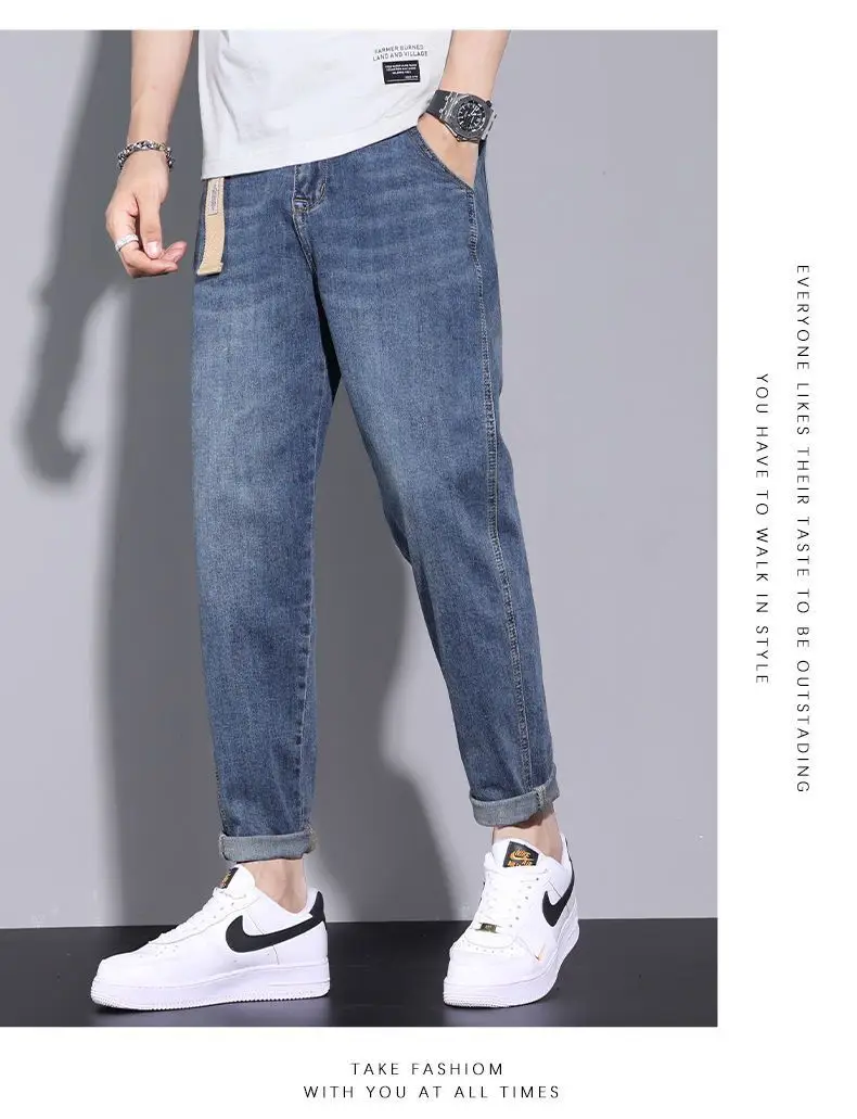 Men Blue Denim Cropped Jeans 2024 Trendy — feature 12