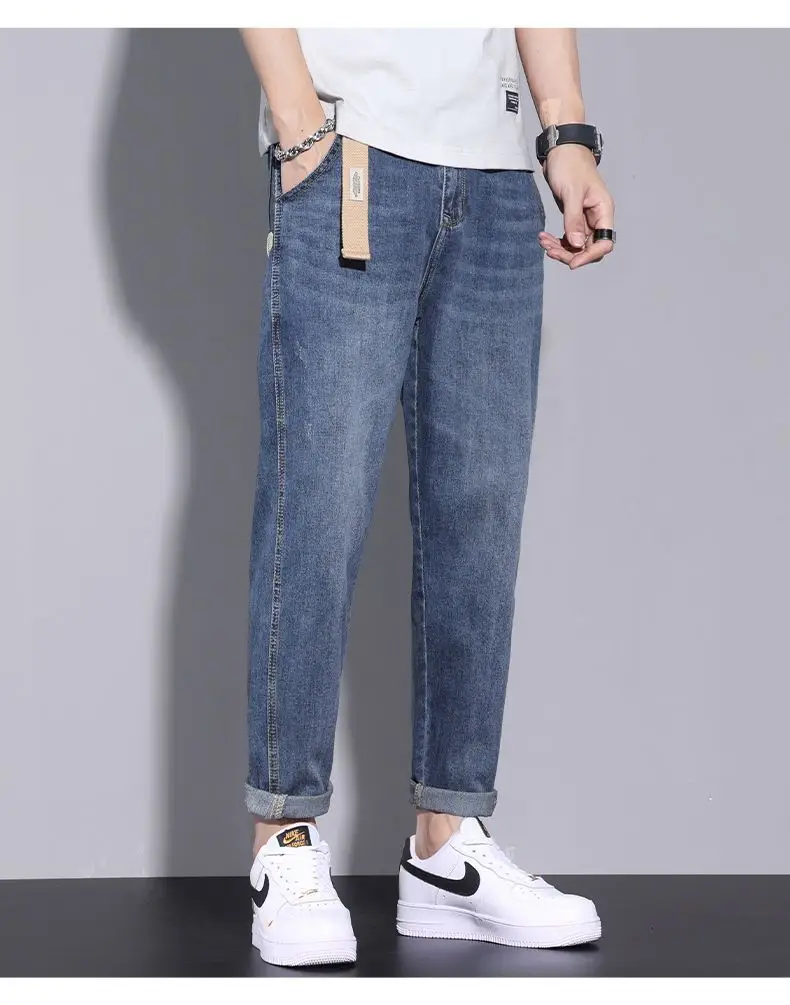 Men Blue Denim Cropped Jeans 2024 Trendy — feature 14
