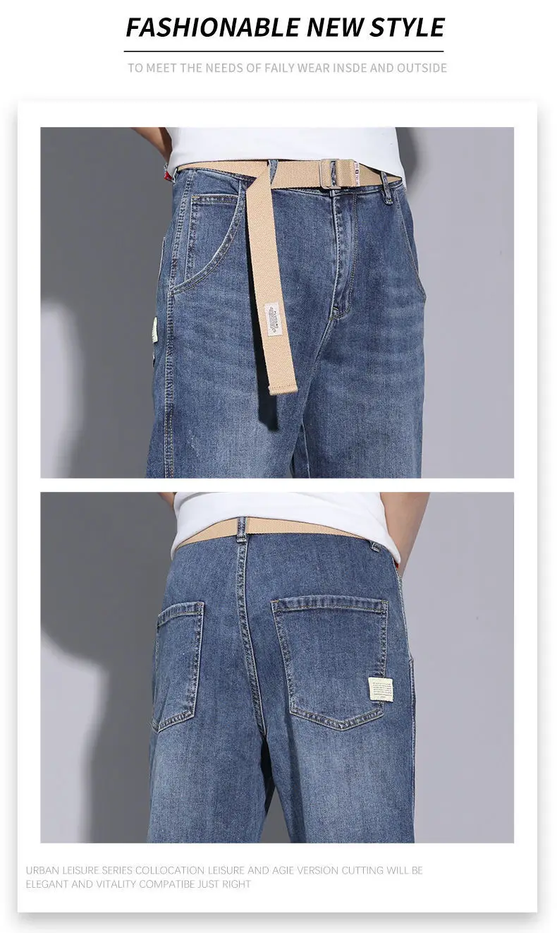 Men Blue Denim Cropped Jeans 2024 Trendy — feature 6