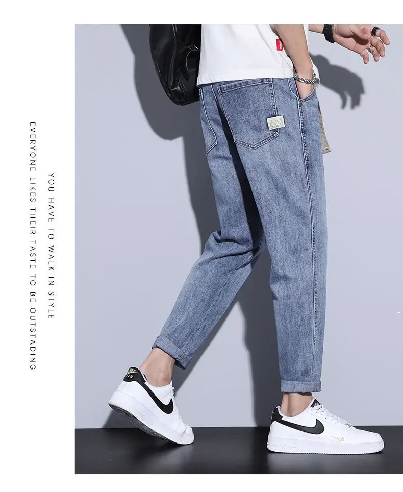 Men Blue Denim Cropped Jeans 2024 Trendy — feature 8