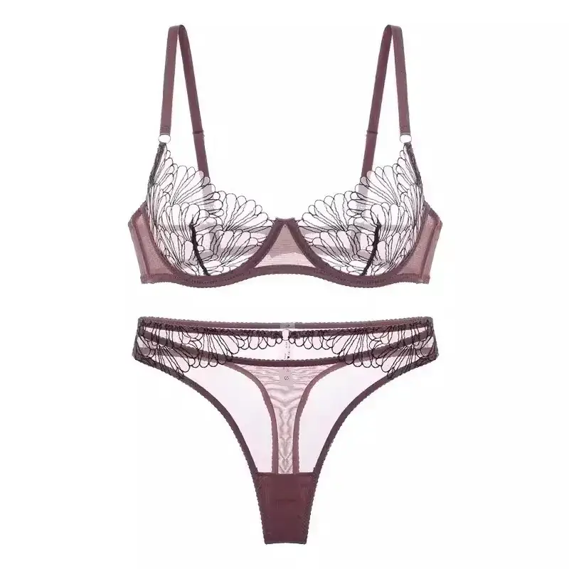 Cross-border Sexy Pure Underwear Large Chest Small Chest Summer Ultra-thin Breathable Lace Bra - Image 9