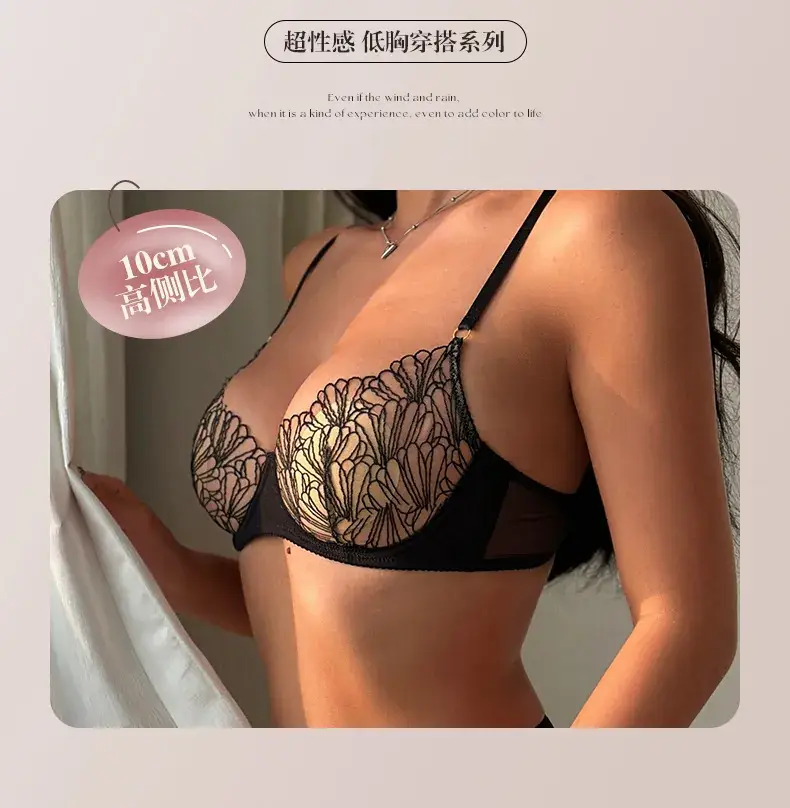 Cross-border Sexy Pure Underwear Large Chest Small Chest Summer Ultra-thin Breathable Lace Bra — feature 12