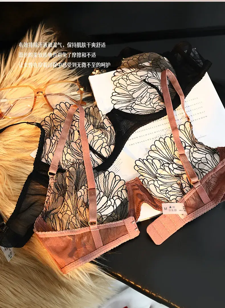 Cross-border Sexy Pure Underwear Large Chest Small Chest Summer Ultra-thin Breathable Lace Bra — feature 15