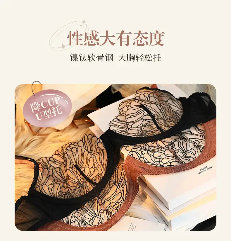 Cross-border Sexy Pure Underwear Large Chest Small Chest Summer Ultra-thin Breathable Lace Bra — feature 4
