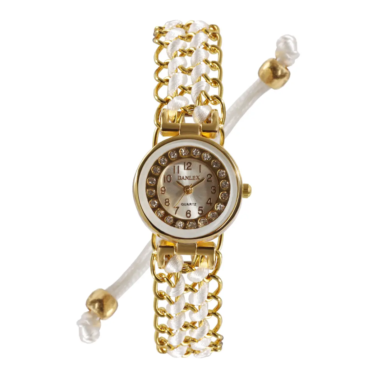 Women's Rhinestone Bracelet Watch with Blue Braided Strap - Image 10