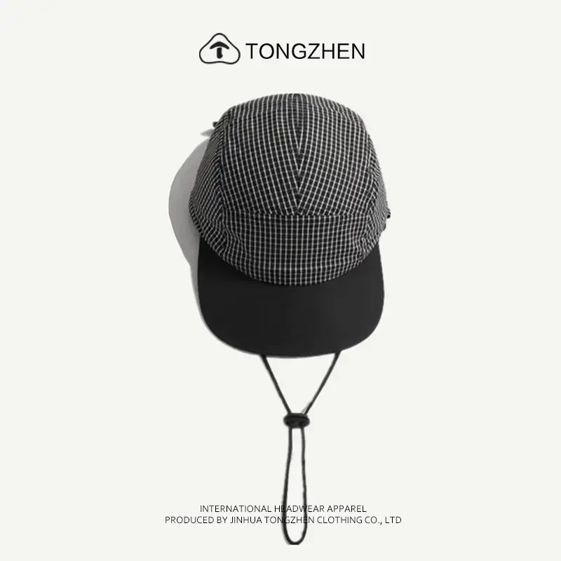 Korean Style Drawstring Hat for Women Flat Brim Baseball Cap - Image 2